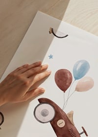 Watercolor illustration of toy cars with balloons, pastel colors-9