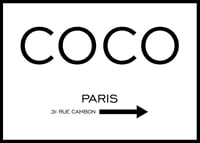 Minimalist black text COCO Paris 31 Rue Cambon arrow-0