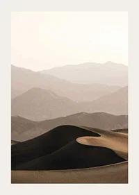 Soft-toned desert landscape with rolling dunes and mountains-3