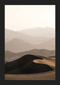 Soft-toned desert landscape with rolling dunes and mountains-5