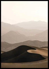 Soft-toned desert landscape with rolling dunes and mountains-6