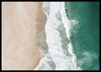 Aerial view of sandy beach with turquoise sea and white waves-6