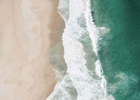 Aerial view of sandy beach with turquoise sea and white waves-7