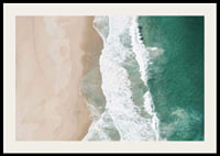 Aerial view of sandy beach with turquoise sea and white waves-2