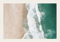 Aerial view of sandy beach with turquoise sea and white waves-3