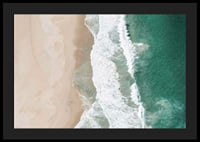 Aerial view of sandy beach with turquoise sea and white waves-4