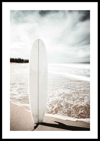 Poster Standing Surfboard