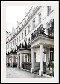 Photograph of white Georgian townhouses with wrought iron details-2