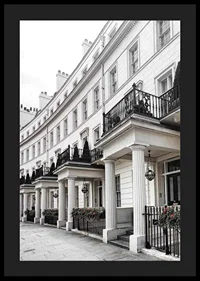 Photograph of white Georgian townhouses with wrought iron details-4