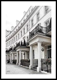 Photograph of white Georgian townhouses with wrought iron details-0