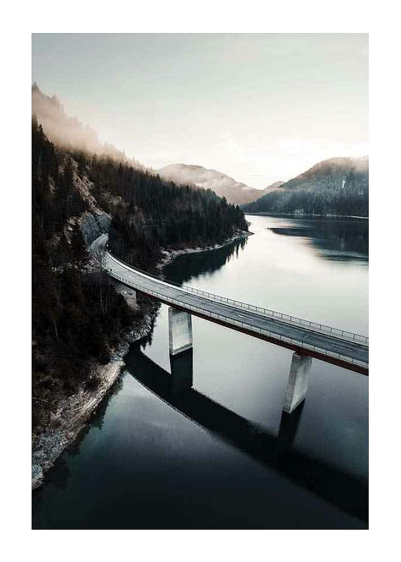 Plagát Bridge Over Lake