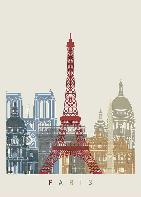Plagát Paris Landmarks