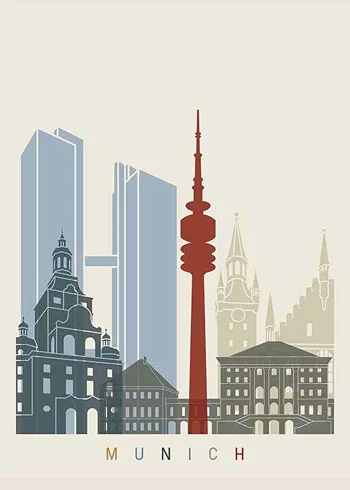Poster Munich Landmarks