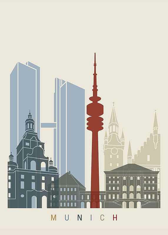 Plagát Munich Landmarks