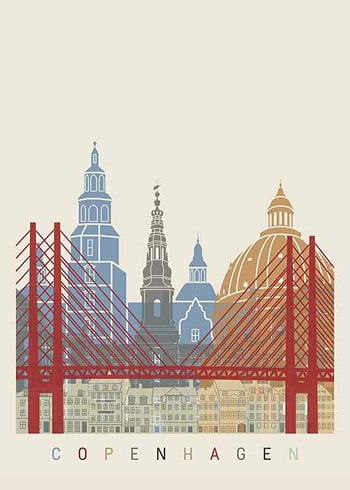 Poster Copenhagen Landmarks