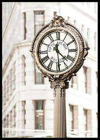 Photograph of decorative golden street clock at Flatiron-6