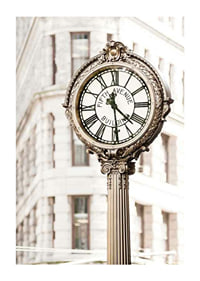 Photograph of decorative golden street clock at Flatiron-1