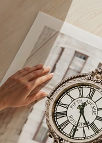 Photograph of decorative golden street clock at Flatiron-9