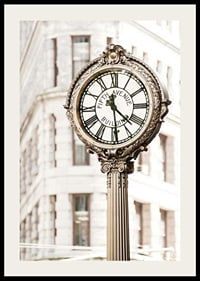 Photograph of decorative golden street clock at Flatiron-2