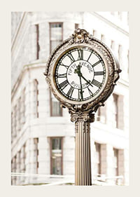 Photograph of decorative golden street clock at Flatiron-3