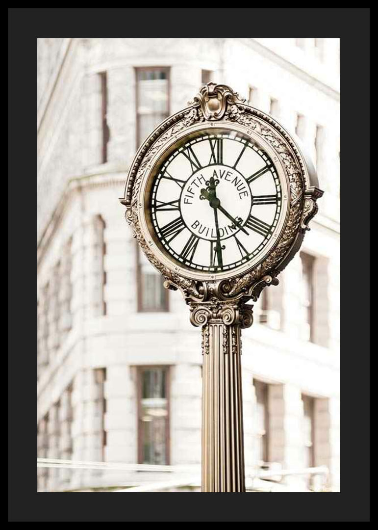 Photograph of decorative golden street clock at Flatiron-12