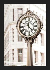 Photograph of decorative golden street clock at Flatiron-5