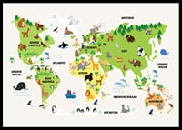 Wereldkaart Met Dieren-6