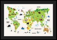 Wereldkaart Met Dieren-4
