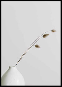 Photograph of dried blades of grass in white vase against light background-6