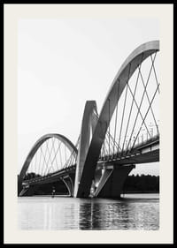 Vista en blanco y negro del puente Juscelino Kubitschek en Brasilia-2