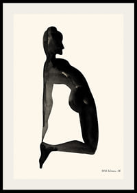 Watercolor of woman in kneeling position on light background-2