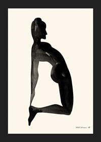 Watercolor of woman in kneeling position on light background-5