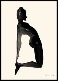 Watercolor of woman in kneeling position on light background-6