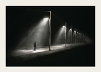 Illustration of lonely man under street lights in dark night landscape-5
