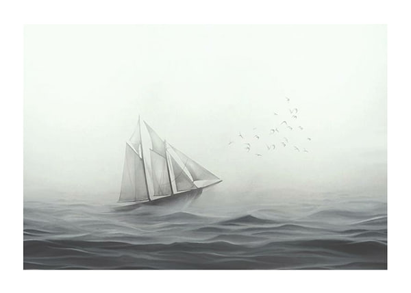 Poster Boat On Sea