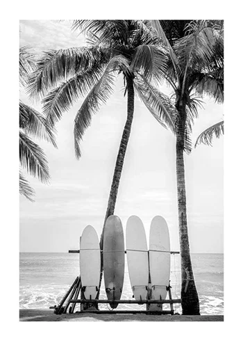 Poster Surfing Boards On Beach
