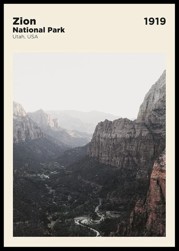 Photographic landscape of mountains and valley in Zion National Park-12