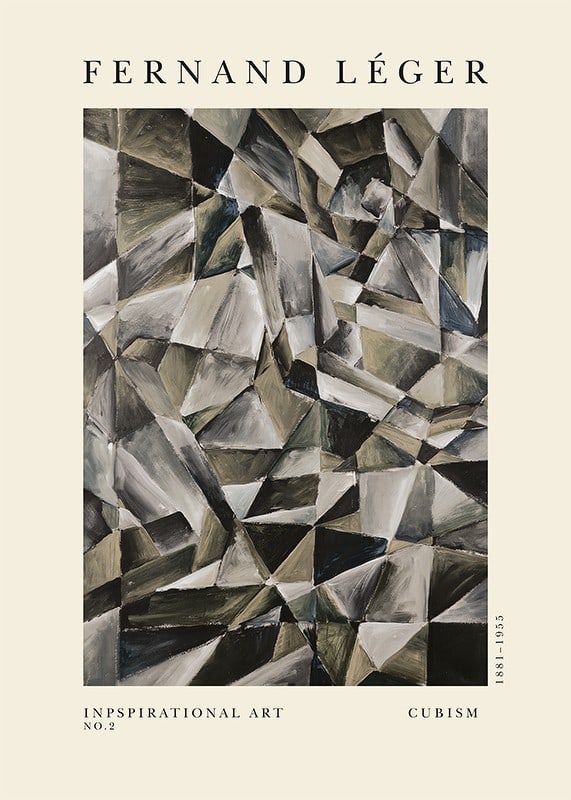 Abstract geometric shapes in muted gray and beige tones, Fernand Léger-12