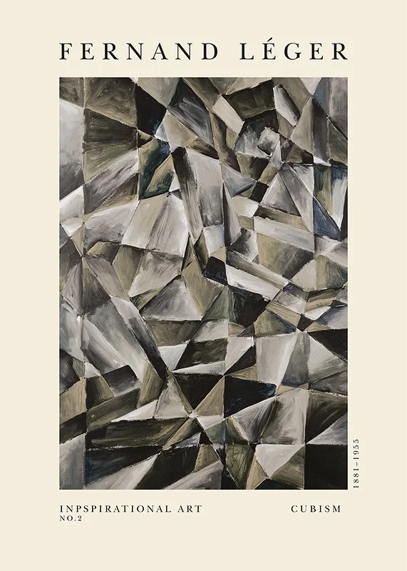 Abstract geometric shapes in muted gray and beige tones, Fernand Léger-12