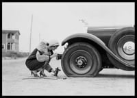 Old Car Flat Tire-2
