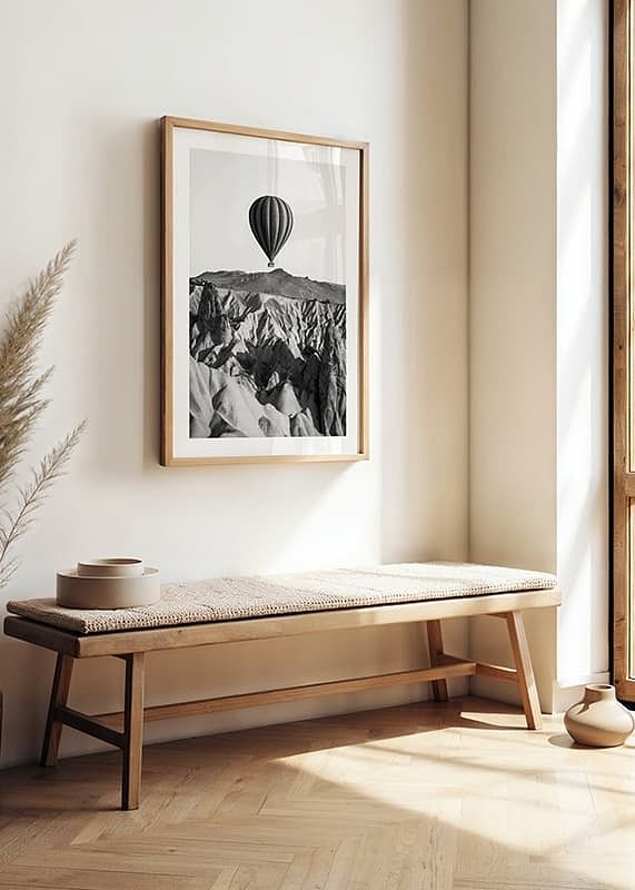 Hot Air Balloon B&W-12