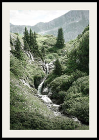 Photography of mountain landscape with green hills and stream-2