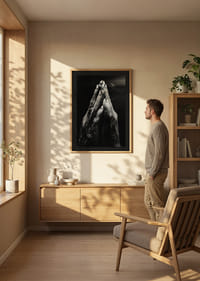 Black and white close-up of worn, dirty hands in prayer position-8