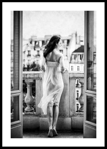 Poster Woman On Balcony