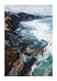Photographic coastal landscape with cliffs and blue sea-1