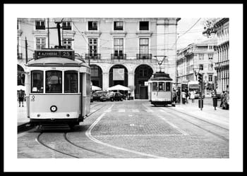 Poster Trams In Lisbon