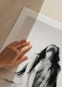 Black and white photograph of woman with wet hair in the ocean-9