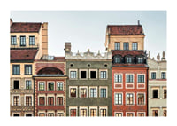 Colorful townhouses with decorated facades in Warsaw-1
