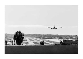Poster Airplane Over Runway