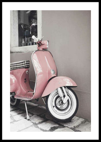 Poster Pink Old Vespa
